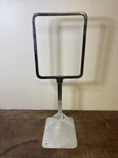 VTG 13.5” METAL STAND UP STORE SIGN FRAMES, A DARLING FIXTURES BRONSON MICHIGAN