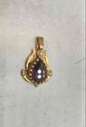 13k Gold Amethyst & Seed Pearl Pendant 2.5g — photo 2