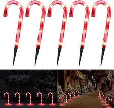 Christmas Candy Cane Lights, 12inch Set of 5 Candy Canes Christmas Pathway Light