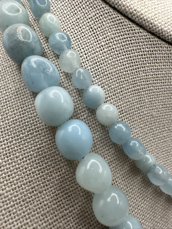 "Collar de plata de ley Jay King aguamarina brasileña natural 35""" Foto 3 de 4