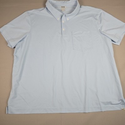 Duluth Trading Co Pitch Man Polo Shirt Mens 3XL Blue Opal Button Down 60064