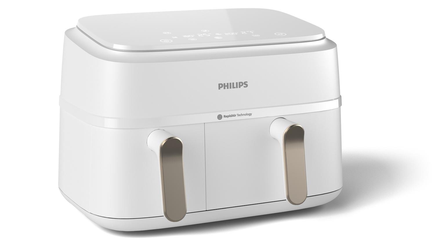 Friggitrice ad Aria Philips Serie 3000 NA353/10 Dual Basket 9L Rapid Air 2750W - Immagine 4