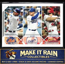 NL AVG Leaders (Jeff McNeil / Freddie Freeman / Paul Goldschmidt) 2023 Topps #43