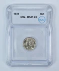 1935 Mercury Dime MS65 FB ICG