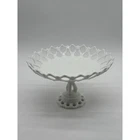 Vintage Westmoreland Milk Glass Doric Round Footed Bowl Compote Open Lace