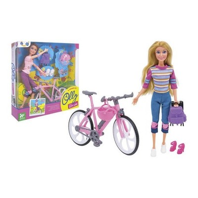 OLLY DOLL WITH BICYCLE AND ACCESSORIES GLOBE THE WORLD OF OLLY