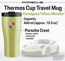 Genuine Porsche Thermos Cup Travel Mug Cartagena Yellow Metallic 460ml New