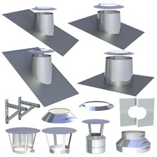 Jeremias DW-FU Zubehör Edelstahl Schornstein doppelwandig Esse Kamin Aussen iso