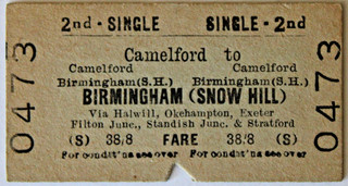 B.T.C. CAMELFORD to BIRMINGHAM (SNOW HILL)