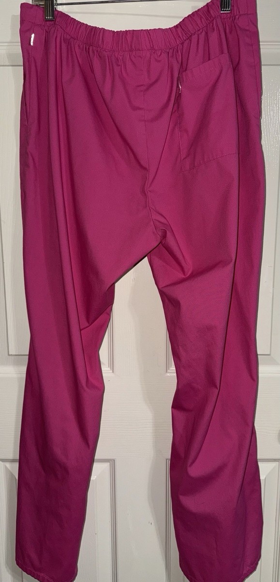 Code Happy Bliss Mid-Rise Drawstring Scrub Pants Large Pink  46002A View 2