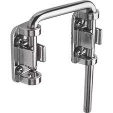Sliding Door Loop Lock, 2-1/8 In., Hardened Steel Bar W/Diecast Base, Chrome Pla