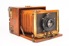 SCARCE Ernemann HEAG VI Tropen Tropical 9x12 Folding Plate Camera Teak Brass