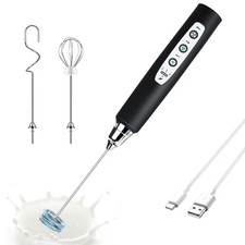 Rechargeable Electric Milk Coffee Frother 3 in 1 Whisk Egg Beater Handheld Mixer