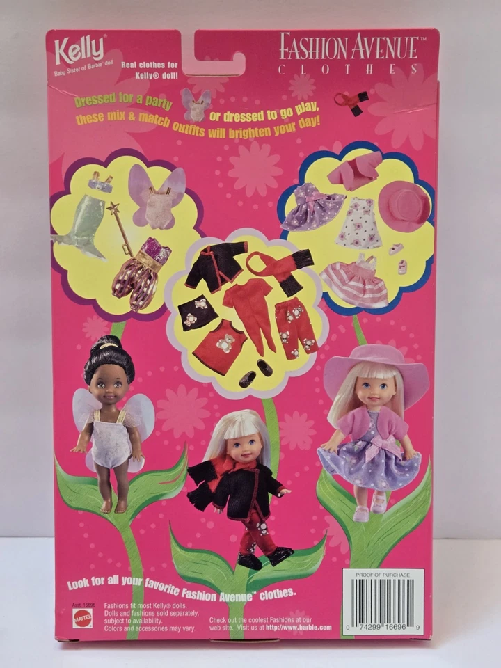 Ropa Kelly Fashion Avenue ROSA NEGRO DORADO Mattel #16696 nueva en paquete 1998 envío gratuito Foto 4 de 4