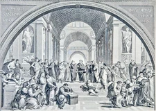 SCHOOL OF ATHENS- 1894 Best Men and Famous Women Engraving Prints
