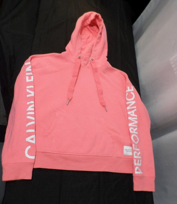 DESIGNER CALVIN KLEIN PREFORMANCE WARM COMFY PULLOVER PINK HOODIE SIZE SMALL