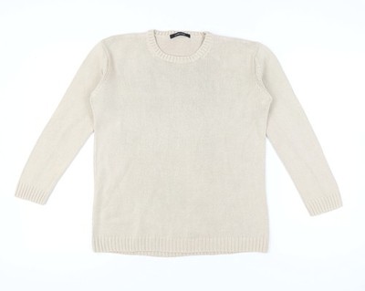 Dunnes Stores Damen beige Baumwolle Pullover Rundhalsausschnitt Größe 10-12