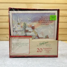 Box of 20 Vintage Joyfully Yours Inspirational Christmas Cards with Envelopes