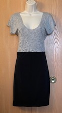 Elizabeth and James Size S Short Sleeve Fitted Pencil Dress Black Grey NWT