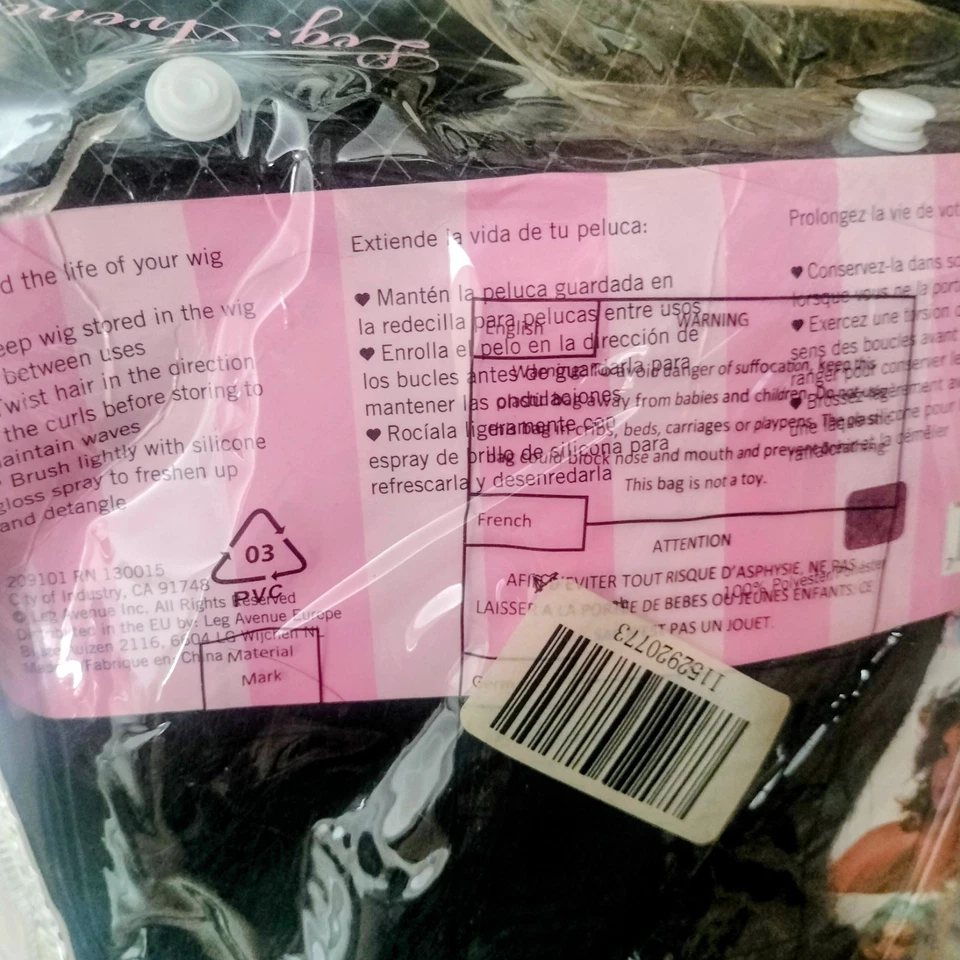 Leg Avenue Morena Retro Pin Up Bettie Page Disfraz Peluca cosplay rockabilly Foto 4 de 4