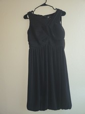 ​NWT Donna Ricco Black Pleated Cocktail Party Dress Size 4 Little Black Dress