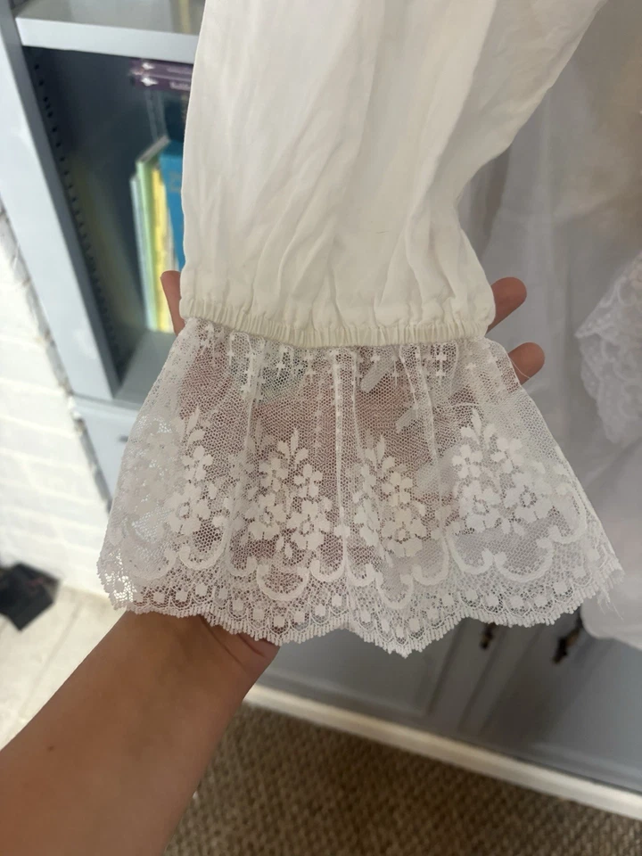 Vestido túnica de encaje blanco pequeño etiqueta dorada Victoria’s Secret vintage raro años 80 90 Foto 2 de 4