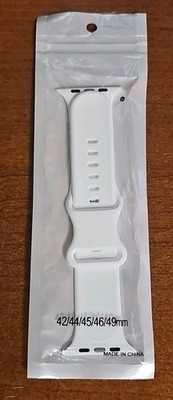 Silicone White Band Fits Apple Watch Sizes: 42mm - 49mm Large 