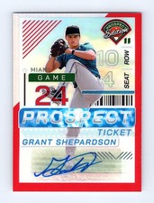 2024 Prospects #83 Grant Shepardson Red Prospect Ticket Auto RC /199 - Marlins