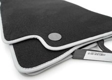 Fußmatten passend für Mercedes SLK R171 Cabrio AMG Velours Matten Schwarz Silber