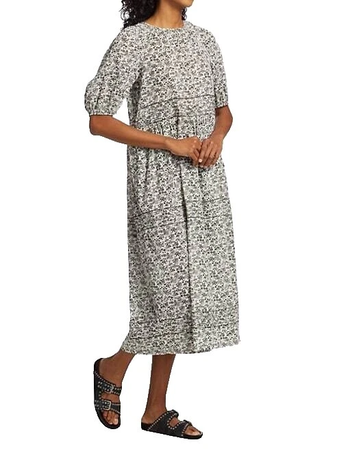 Cotton Floral Dresses Overall Dress