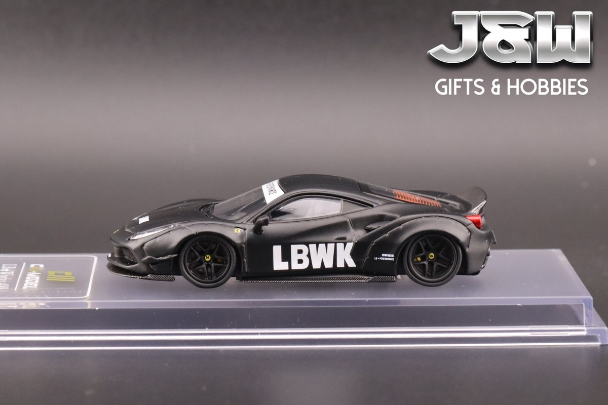 CM Model LBWK Liberty Walk 488 Widebody Matted Black with Carbon 1