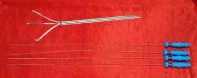 4PC-Laparoscopic Cystoscope Triprong Forceps 5FR 60CM SS Best Quality Reusable