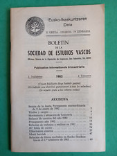1982 Études Basques Boletin Sociedad Estudios Bascos Espagnol Basque