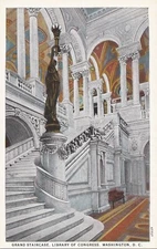 USPC107) PC Grand Staircase, Library of Congress, Washington DC, America, unused