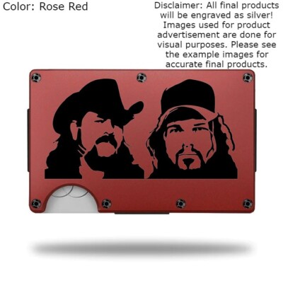 Custom ''VINNIE PAUL DIMEBAG DARRELL'' Laser Engraved Wallet - Pick A Wallet Color