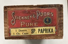 Antique Stickney & Poor's Wooden Shipping Spice Box-Paprika-General Store-NICE!