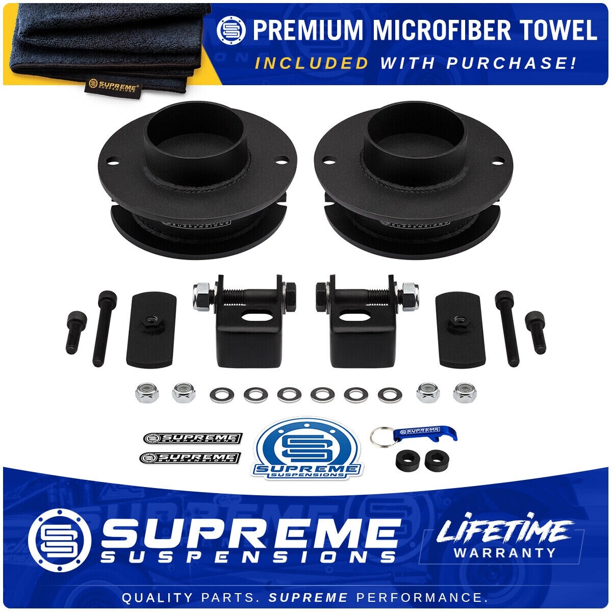 2.5" Front Leveling Kit + Shock Relocation Brackets For 20142020 Dodge