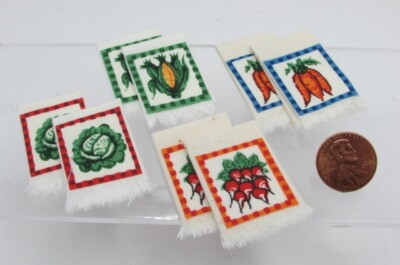 Dollhouse Miniature Kitchen Hand Towel Set - Various Designs