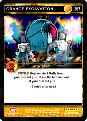 DBZ Dragon Ball Z TCG Panini Awakening S57 Orange Excavation Foil