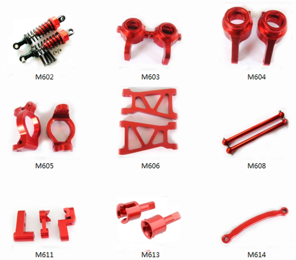 Aluminum Upgrade Part for HIMOTO 1 18 E18XB E18XBL E18DB E18DBL E18MT Rc Car Red