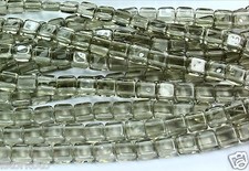 50 CzechMates 2-Hole Tile Glass Beads Black Diamond 6mm