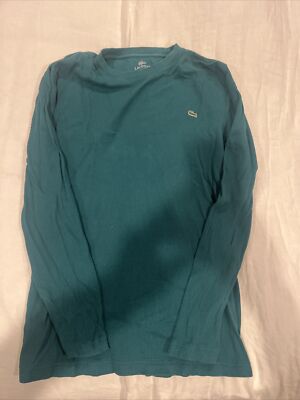 ■LACOSTE■ Men's Waffle Henley Long Sleeve T-Shirt Melange Lacoste long sleeve waffle henley t shirt + FREE SHIPPING