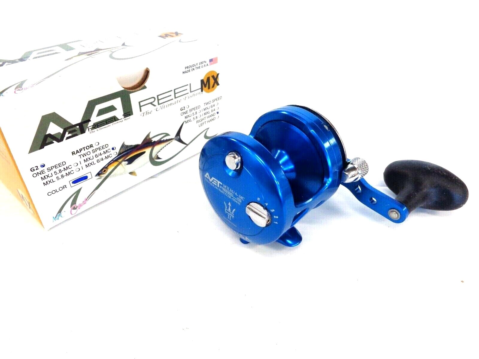 Avet MXJ6/4 G2 MC Two-Speed Lever Drag Casting Reel MC - Right Handed - BLUE 
