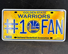 2016 NBA GOLDEN STATE WARRIORS LOGO RICO INDUSTRIES 1 FAN METAL LICENSE PLATE