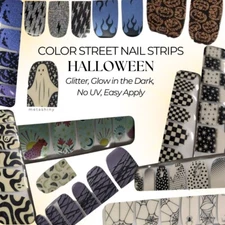 Halloween Color Street Nail Strips: Glitter, Glow in the Dark, No UV, Easy Apply