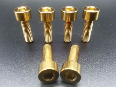 4Pcs M6*18/20mm Ultralight Titanium Bolts Bicycle Brake Disc Brake Clamp Screws