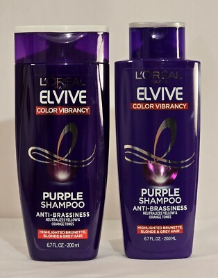 L'Oreal Elvive Color Vibrancy Purple Shampoo Anti-Brassiness-2 New Open Boxes
