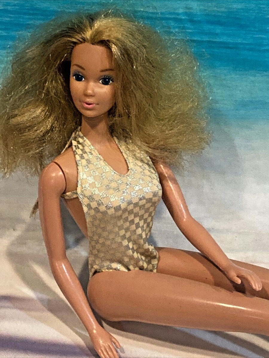 1983 Sun Gold Malibu PJ Barbie Doll Steffi Face sculpt w