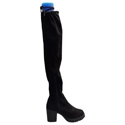 ZIGIsoho Winter Boots Womens Size 7 Black Textile Fabric Over The Knee Pull-On