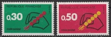 FRANCE:1972 SC#1345-46 MLH Introduction of postal code system   AL1386